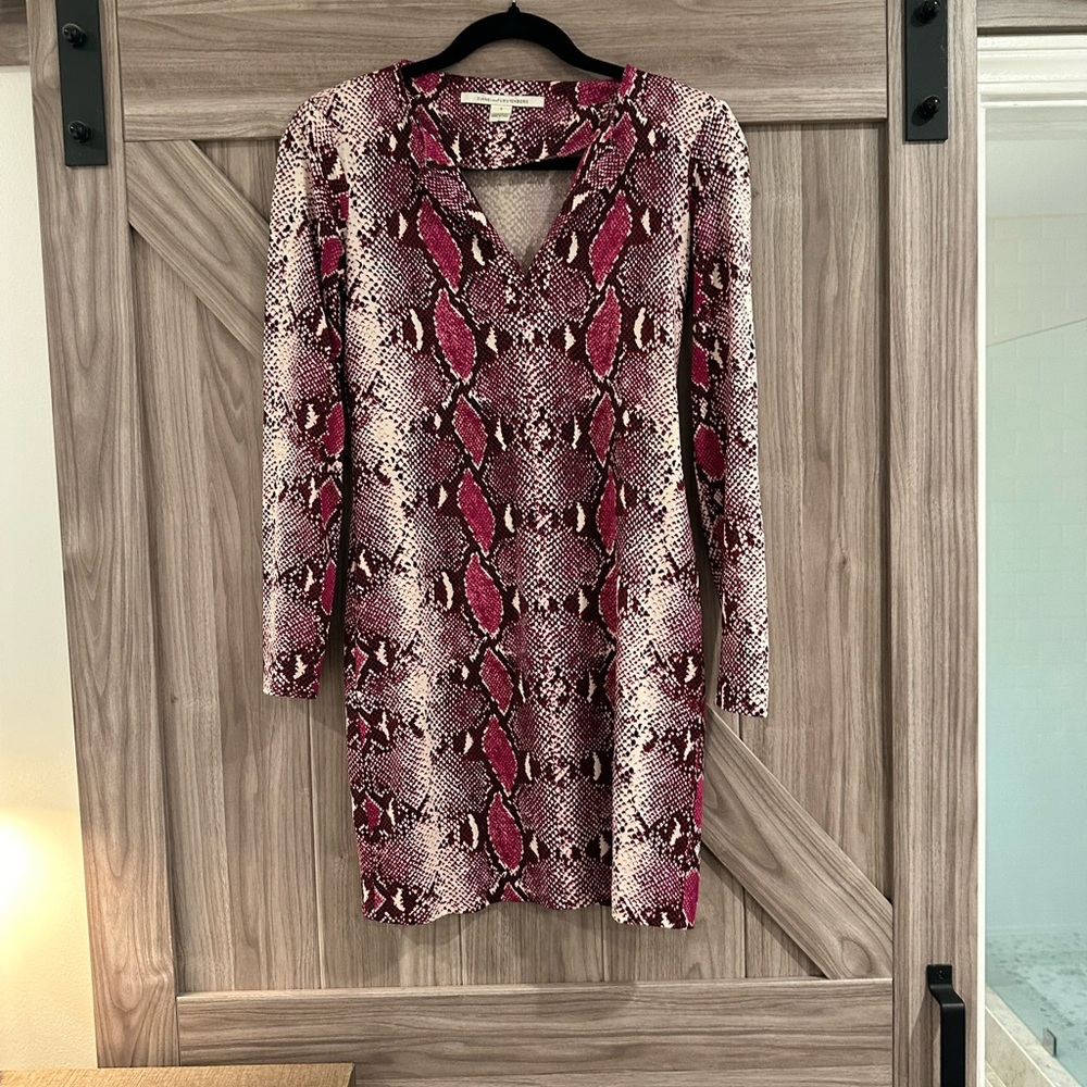 DVF Python Print Silk Mini Dress